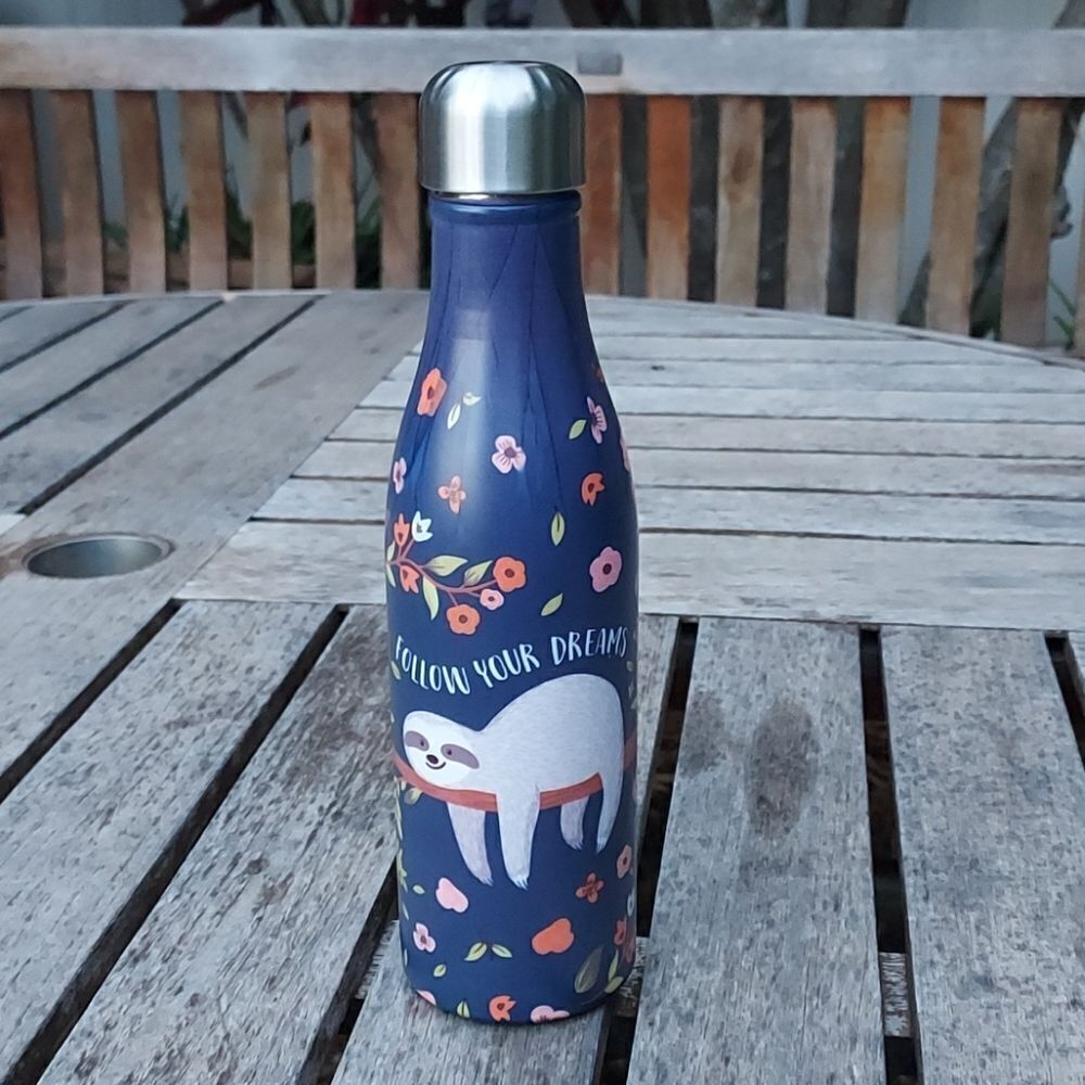 Sloth "Follow Your Dreams" water flask